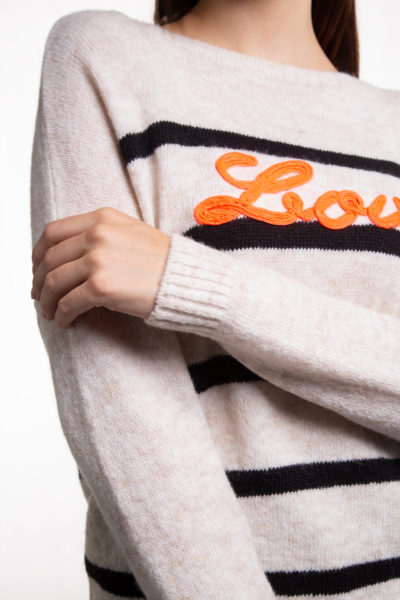 STRIPED JUMPER WITH WRITING "LOVE"