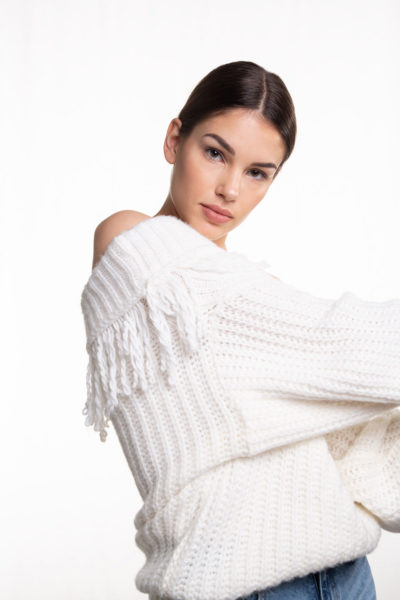 BARDOT JUMPER WITH FRINGES
