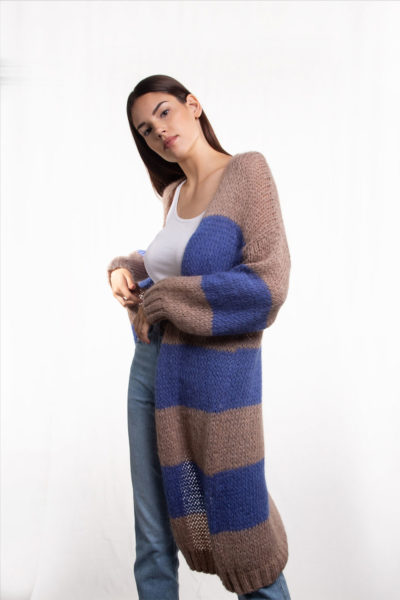 STRIPED MEDIUM LENGHT CARDIGAN