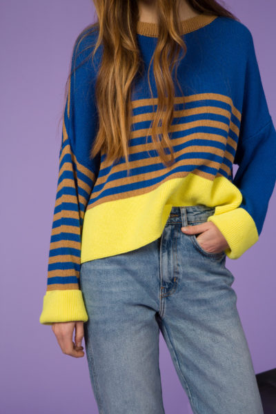 STRIPED TRICOLOR SWEATER