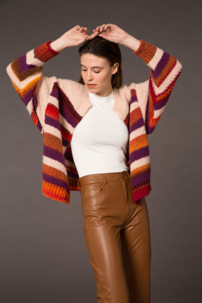 Striped sweater jacket