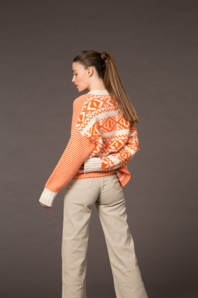 Striped jacquard cardigan